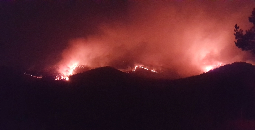 Tenterfield. The author's friend’s farm burning in 2019. Photo: John Mongard