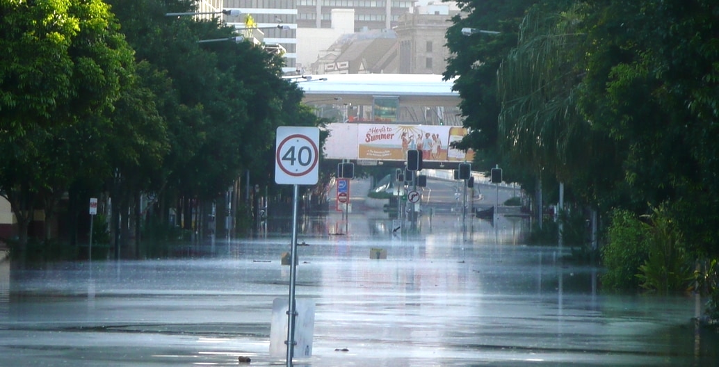 Flooding near my South Brisbane office in 2011. Photo: John Mongard