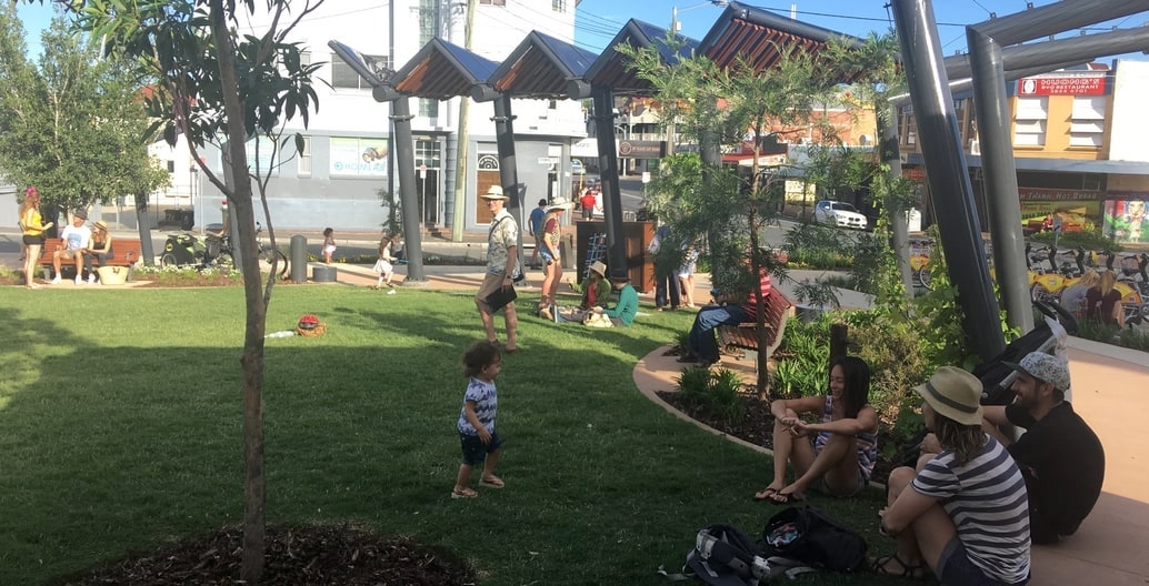 West End green space in Brisbane: Bunyapa Park is a new park lobbied for and designed by the community.