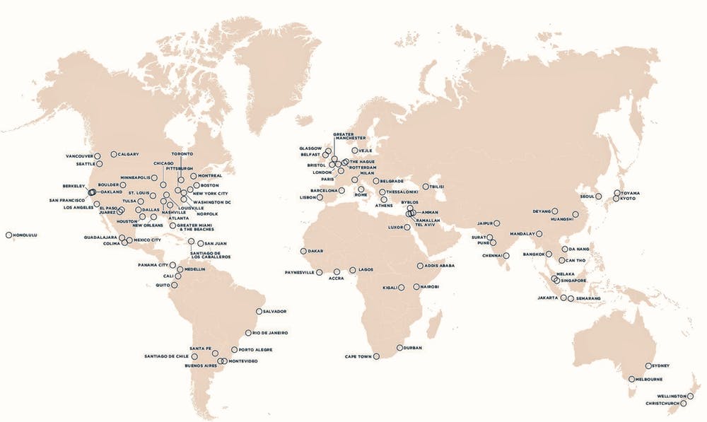 The 100 Resilient Cities global network.