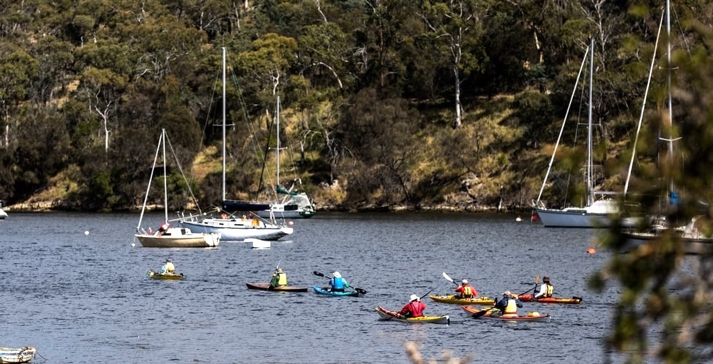 The Clarence Kayak Trail identifies routes, launch sites and conditions for locals and tourists to explore 191 kilometres of varied Tasmanian coastline. Photo: Natalie Mendham