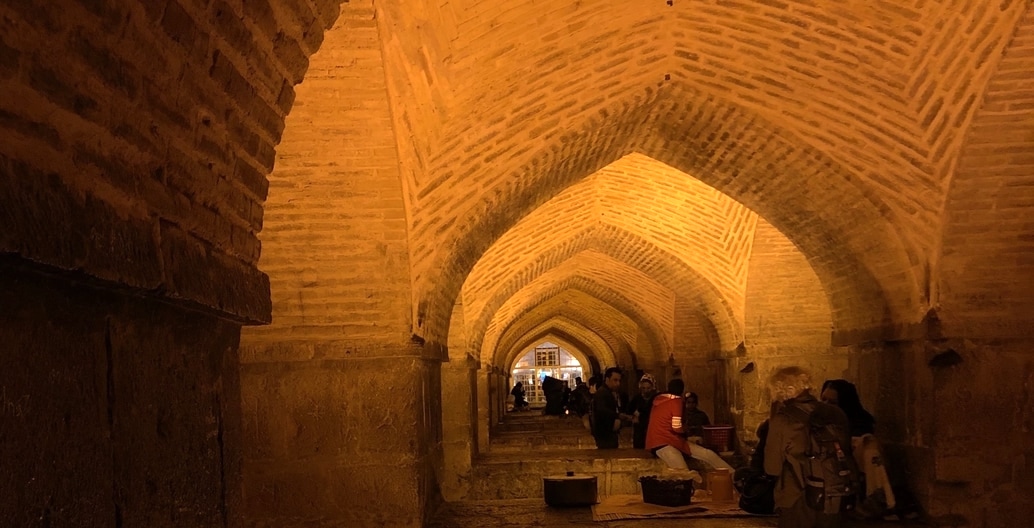 Isfahan’s impressive array of architecture earned it the saying ‘Esfahan is half the world’. Khaju Bridge has become famous as a meeting place for young groups of men to sing in public. Photo: Tahj Rosmarin