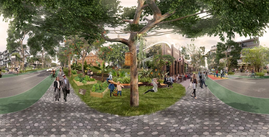 Green the Street at Brisbane's EKKA is hosting over 40 organisations and their ideas for community greening projects, including virtual reality visions of transformations. Image: Catherine Simpson. Roberts Day