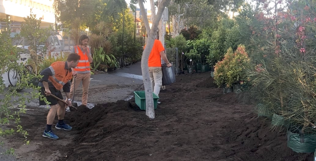 Preparing for the 2019 Green the Street installations at EKKA, Brisbane. Over 40 creatives and organisations showcase ways to a greener future.