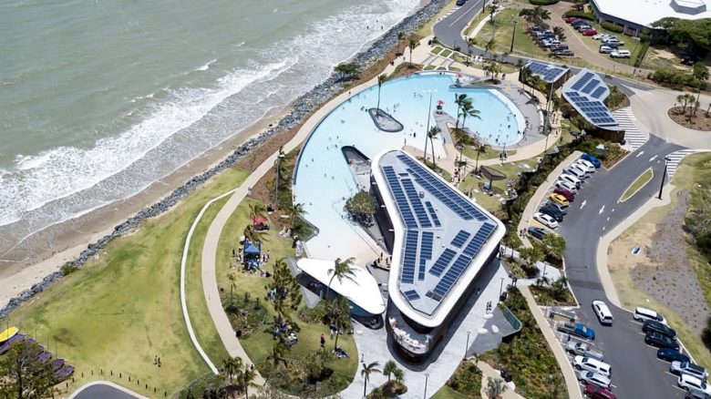 The Yeppoon Foreshore and Town Centre Revitalisation is a reimagining of the Queensland coastal lagoon. Photo: Place design Group