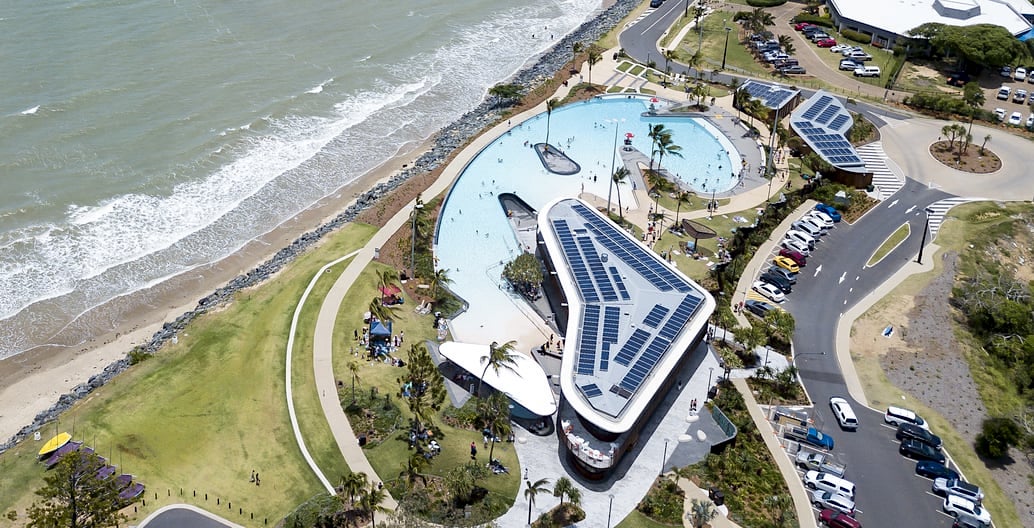 The Yeppoon Foreshore and Town Centre Revitalisation is a reimagining of the Queensland coastal lagoon. Photo: Place design Group