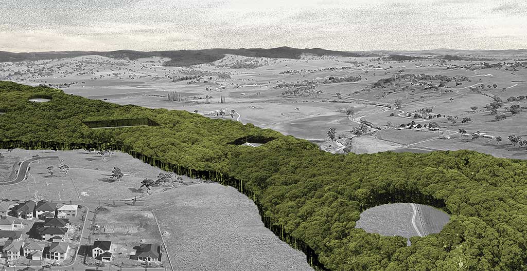 Aerial View of the proposed Burial Belt. Image: Other Architects