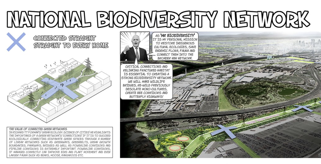‘The NBN’ by Alexander Breedon, an Australian Landscape Architect based in China, as awarded co-runner up.