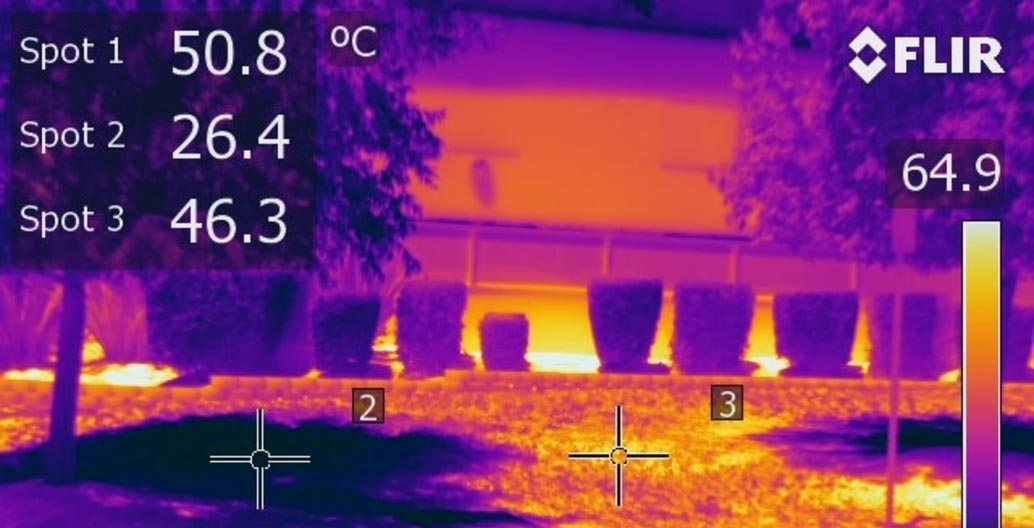 FLIR image showing concentration of heat in a Western Sydney neighbourhood.