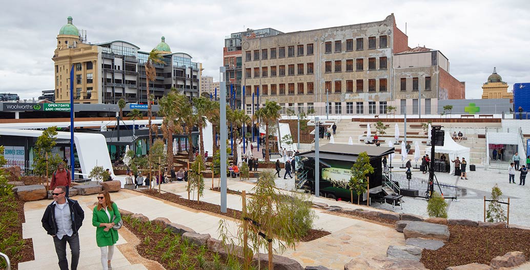 Over time, plantings will turn this space into a leafy shelter from Australia's at times baking sun. Photo: John Gollings