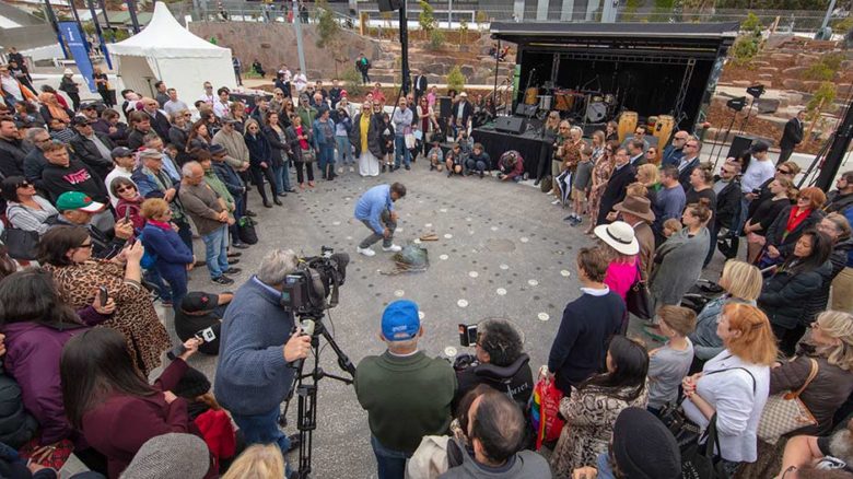 A smoking ceremony was held at the opening of the square.