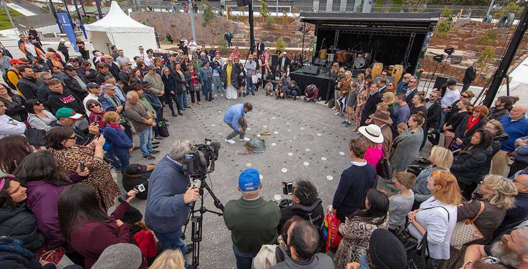 A smoking ceremony was held at the opening of the square.