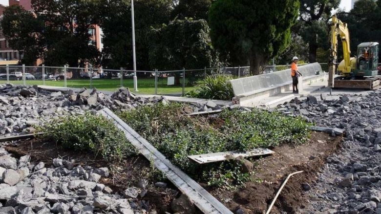 Demolition works at Lincoln Square. Image: Benjamin Thompson