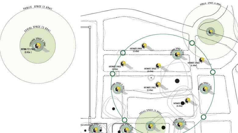 Heide healing garden early draft plan showing proxemic zones. Image: Openwork