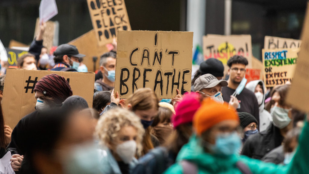 Protest in response to the death of George Floyd at the hands of police in the United States. Photo: Mitchell Luo