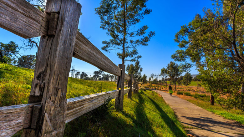 The trail follows rustic post-and-rail fences. Image: City of Whittlesea