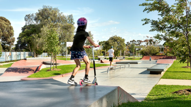 Reflective of the diverse community needs, Sunvale Community Park has a number of different types of play areas. Image: Emma Cross