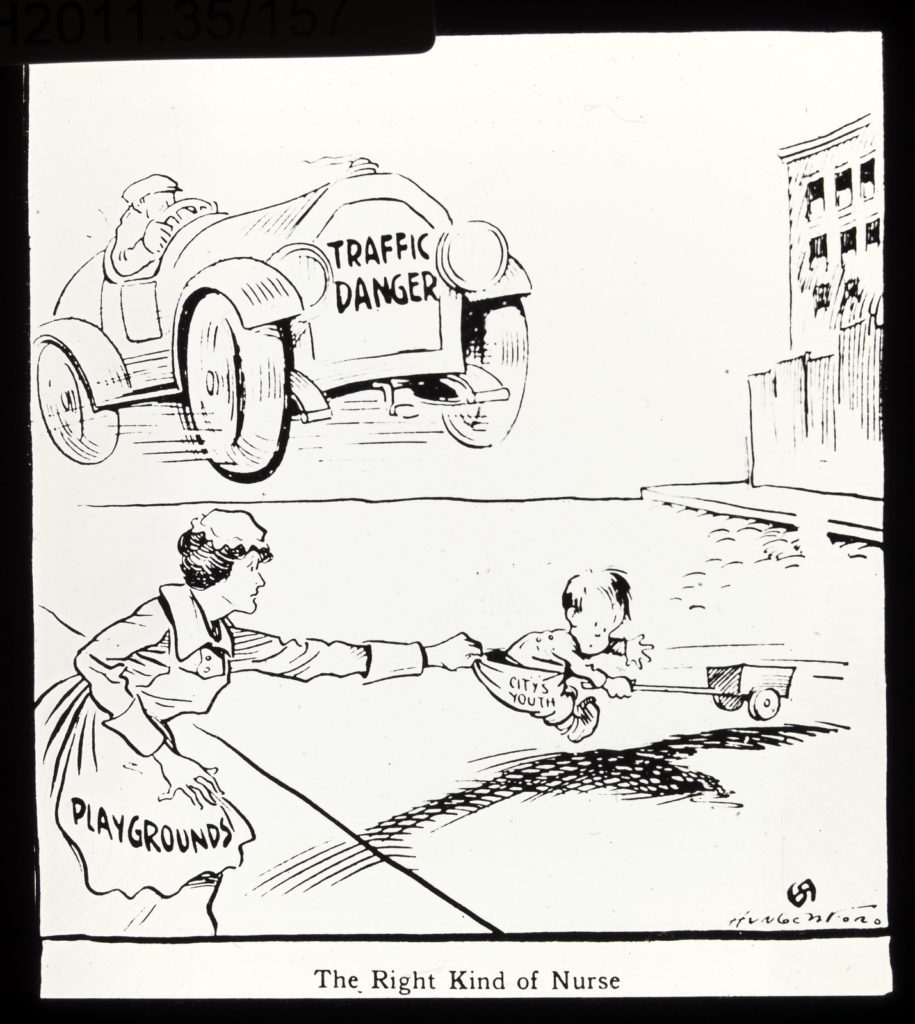 Early c20th traffic cartoon. Image: SLV Collection