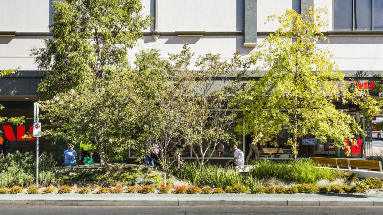 The Green Spine project was almost demolished (for a cost of $2 million) to reinstate car turning lanes. Image: Drew Echberg