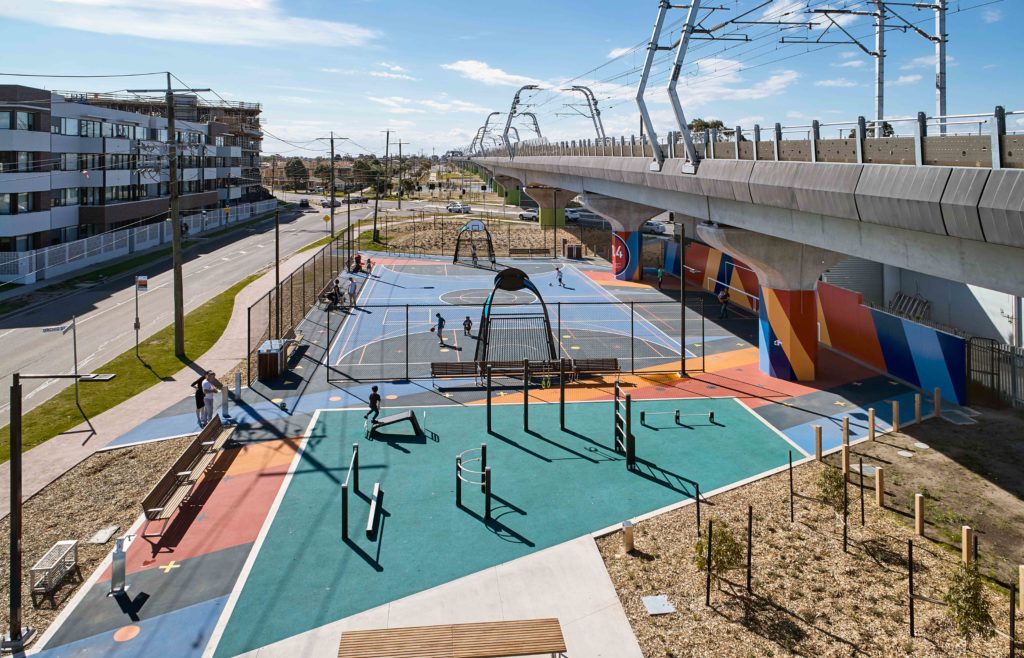 A fully realised landscape architecture project involves creative problem solving on many levels – across design, community needs, horticulture, urban planning, transport and engineering considerations and more. Image: Peter Bennetts Photography: Aspect Studio's Caulfield-Dandenong Rail.