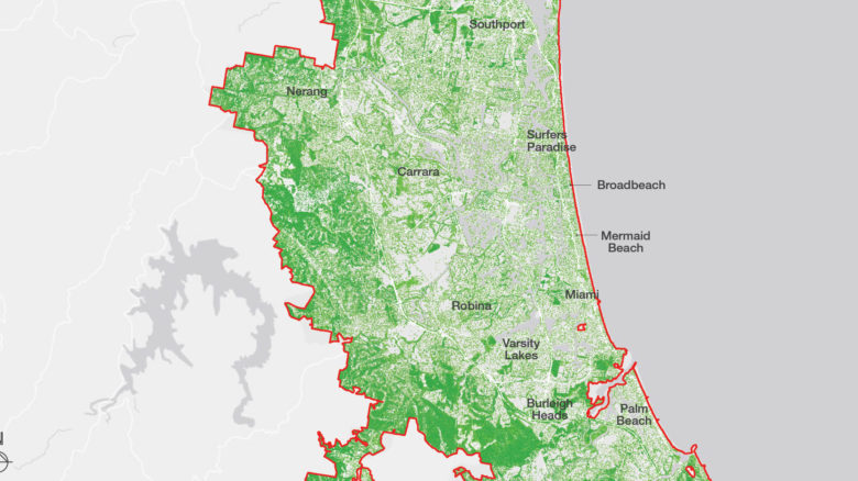 Urban Tree Canopy Cover Study Gold Coast–Arup. Image: COGC and Arup