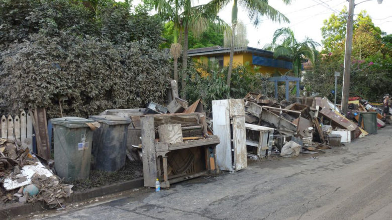 Flood-damaged household items removed from Brisbane homes after the clean-up. Image: Edeink