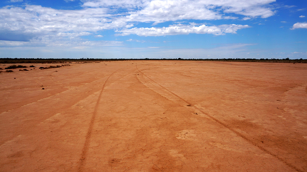 An enormous salt scald at Nyngan, New South Wales. Photo: Cameron Muir