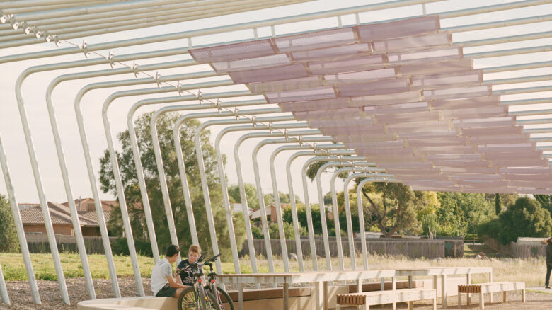 The large pergola structure was added to the brief after Melbourne Water undertook community consultation.