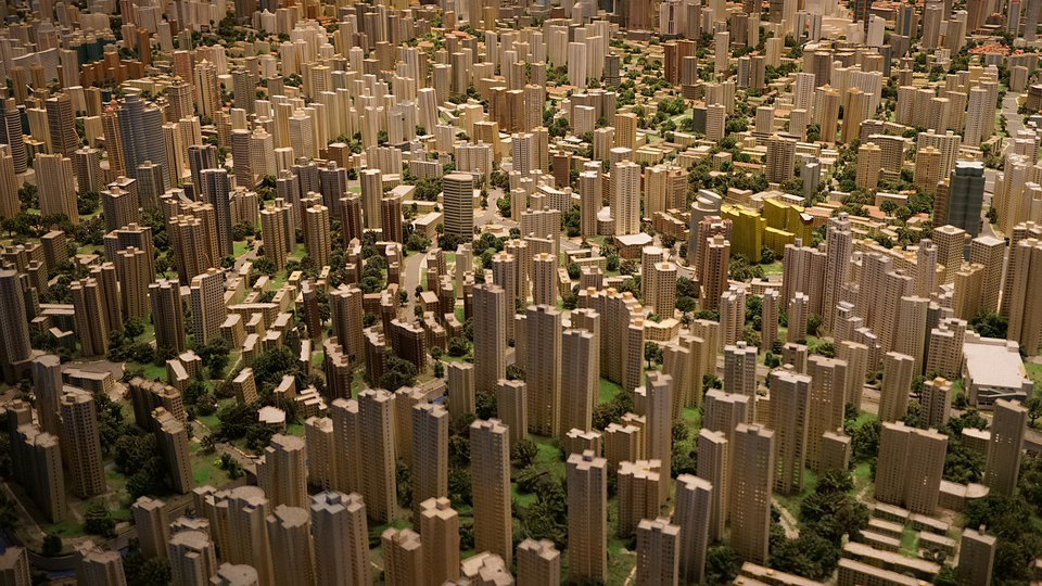 Model of high density cityscape